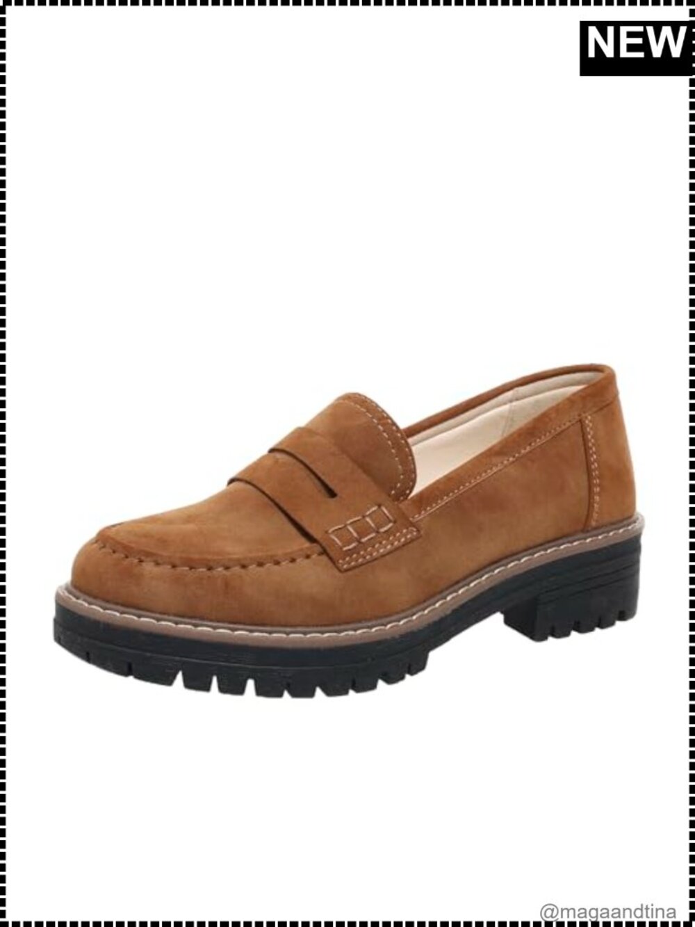 Platform Chunky Penny Loafers Slip On Office Business Casual Shoes